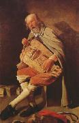 Georges de La Tour Hurdy-Gurdy Player (mk08) oil painting on canvas